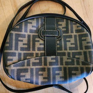 Vintage Fendi Zucca Mini Crossbody Clutch Purse with Dust Bag